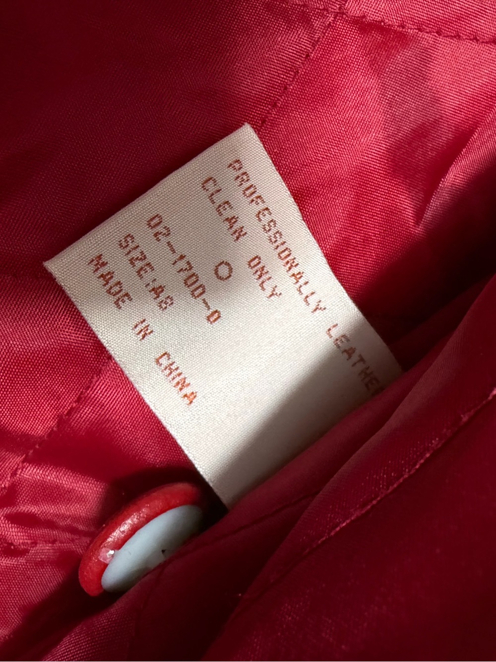 Vintage VENEZIA GENUINE Leather COLLARED Red Coat Fully Lined Insulated A8 - Picture 12 of 13